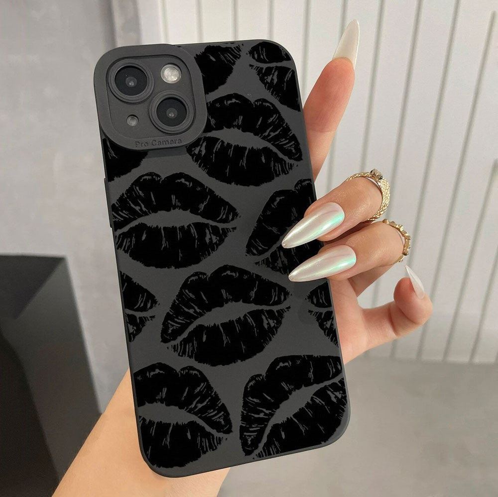 Black Kiss Printed Phone Case for iPhone | ZAKAPOP