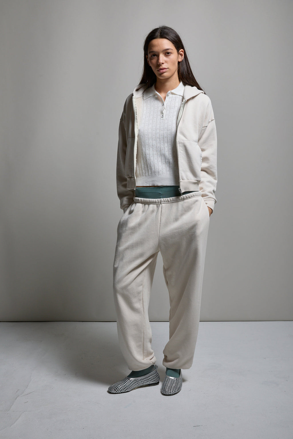 Rosie Cropped Zip-Up Hoodie