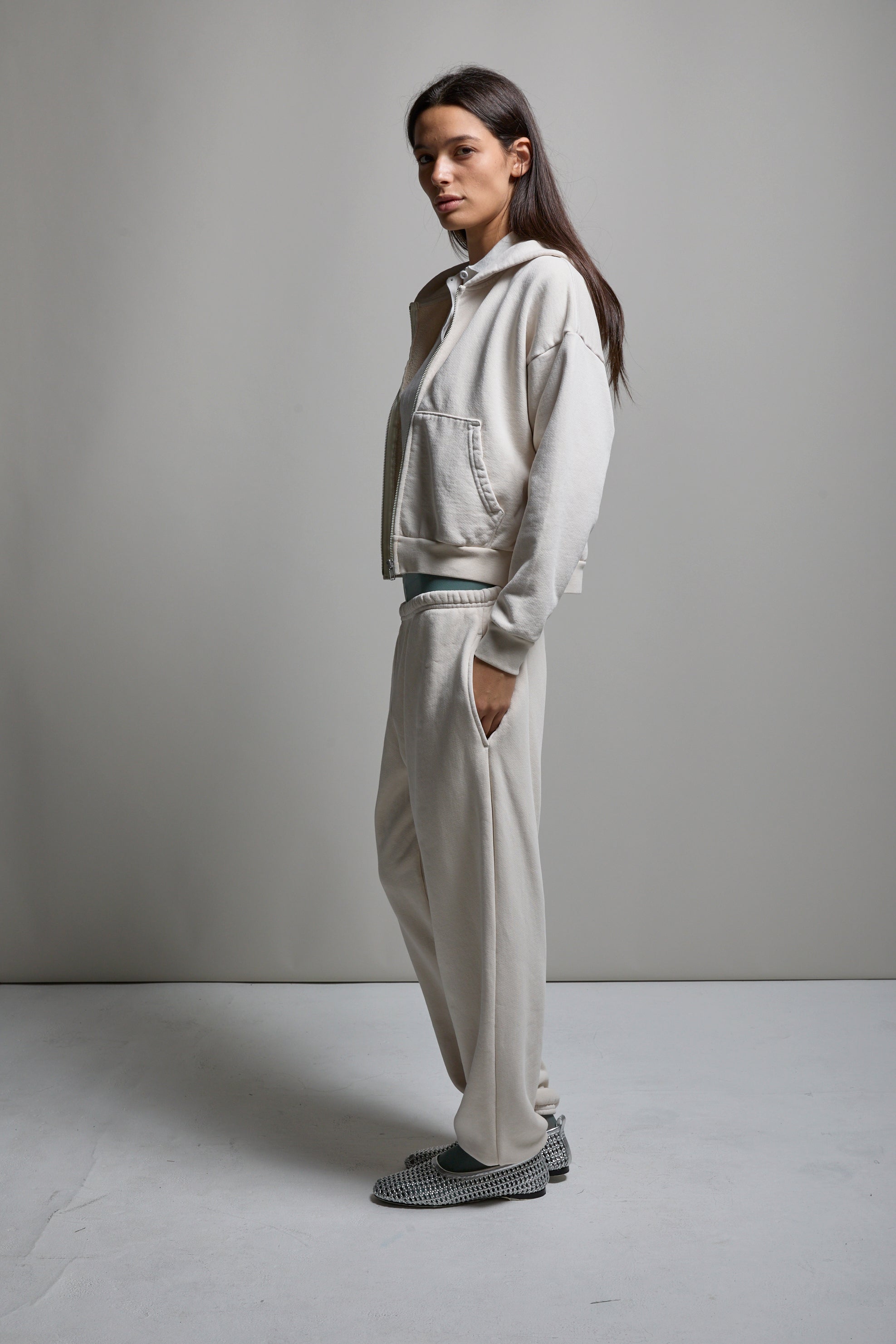 Rosie Cropped Zip-Up Hoodie