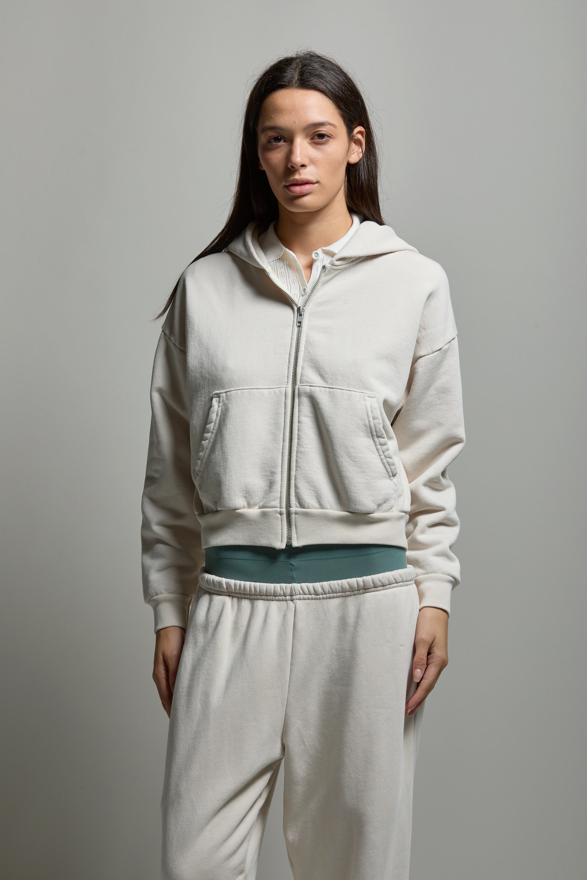 Rosie Cropped Zip-Up Hoodie