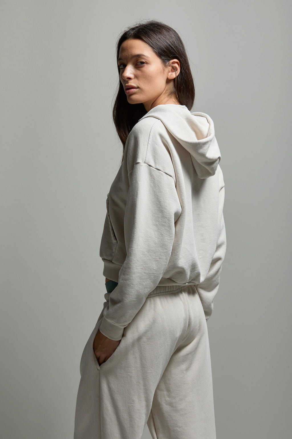 Rosie Cropped Zip-Up Hoodie