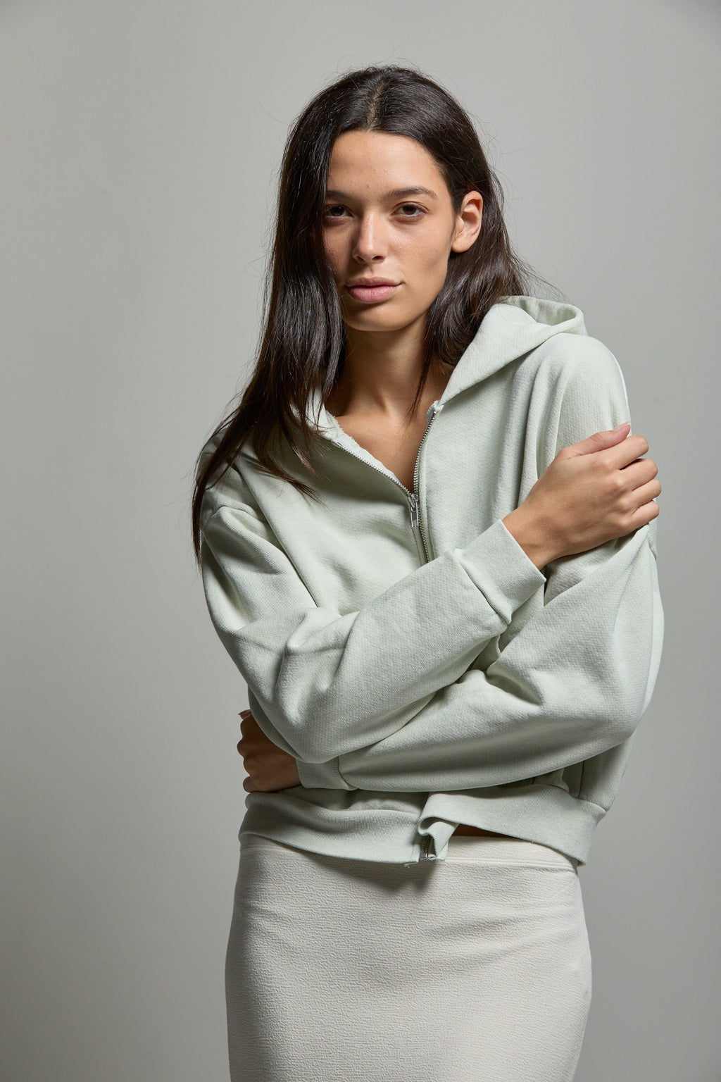 Rosie Cropped Zip-Up Hoodie