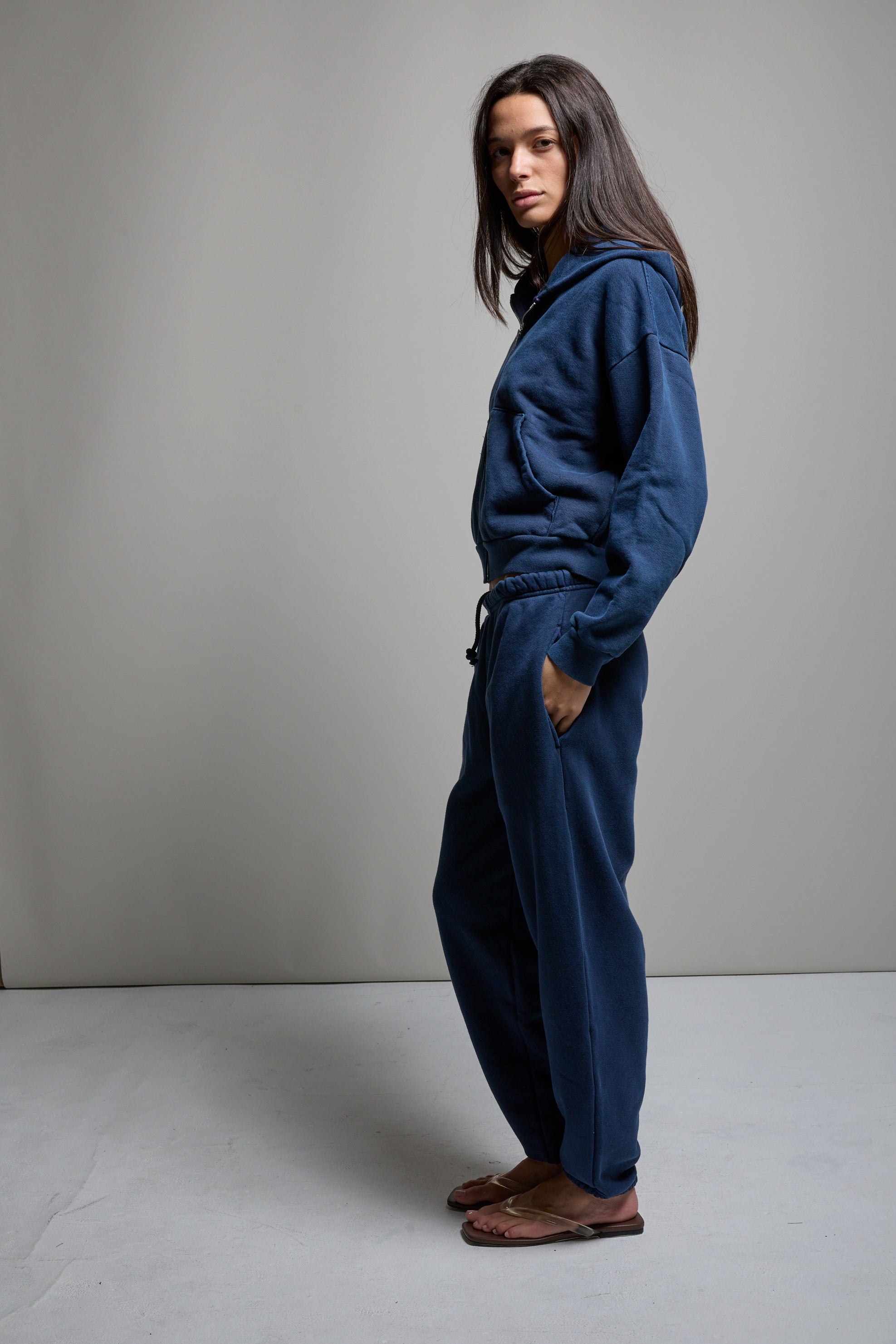 Rosie Cropped Zip-Up Hoodie