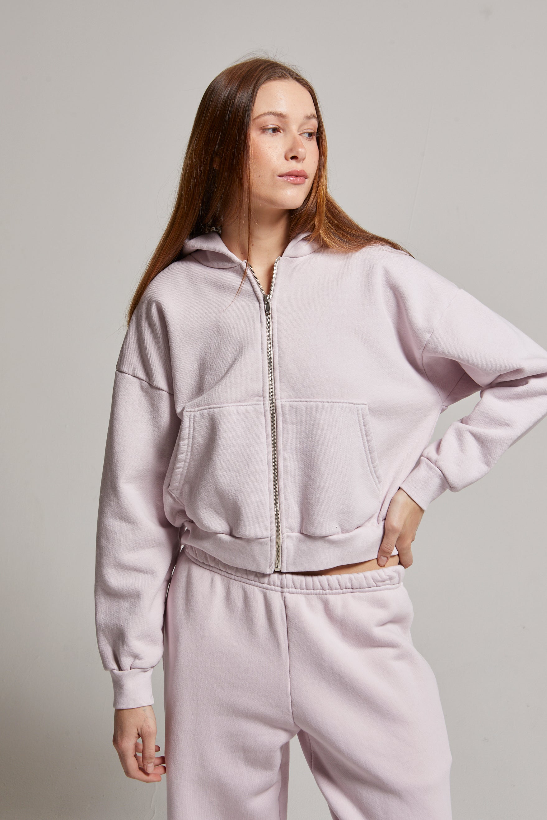 Rosie Cropped Zip-Up Hoodie