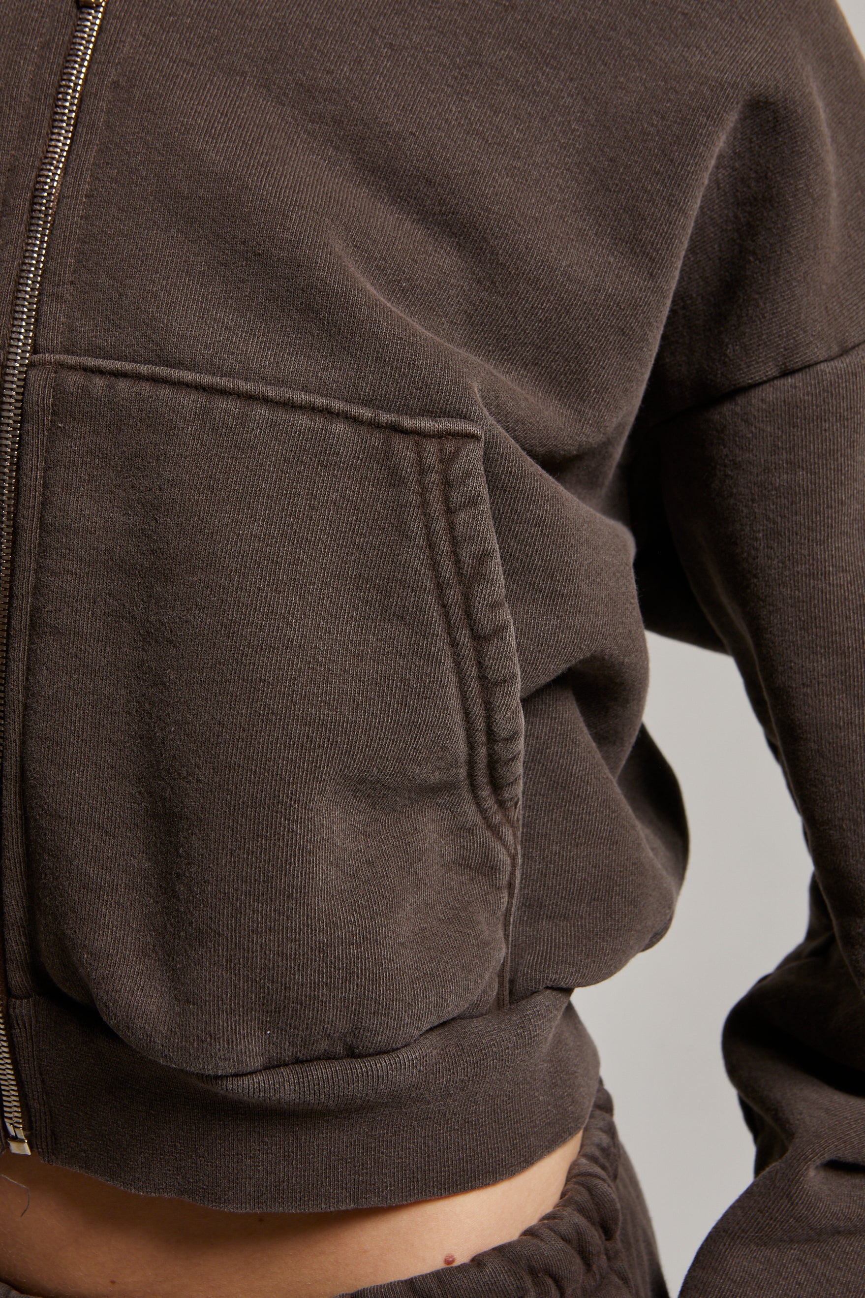 Rosie Cropped Zip-Up Hoodie