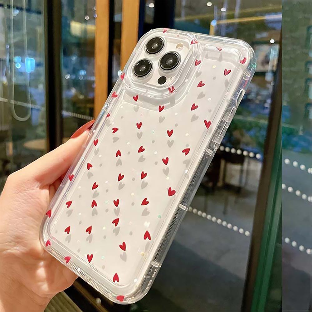 Clear Heart Pattern Phone Case | ZAKAPOP