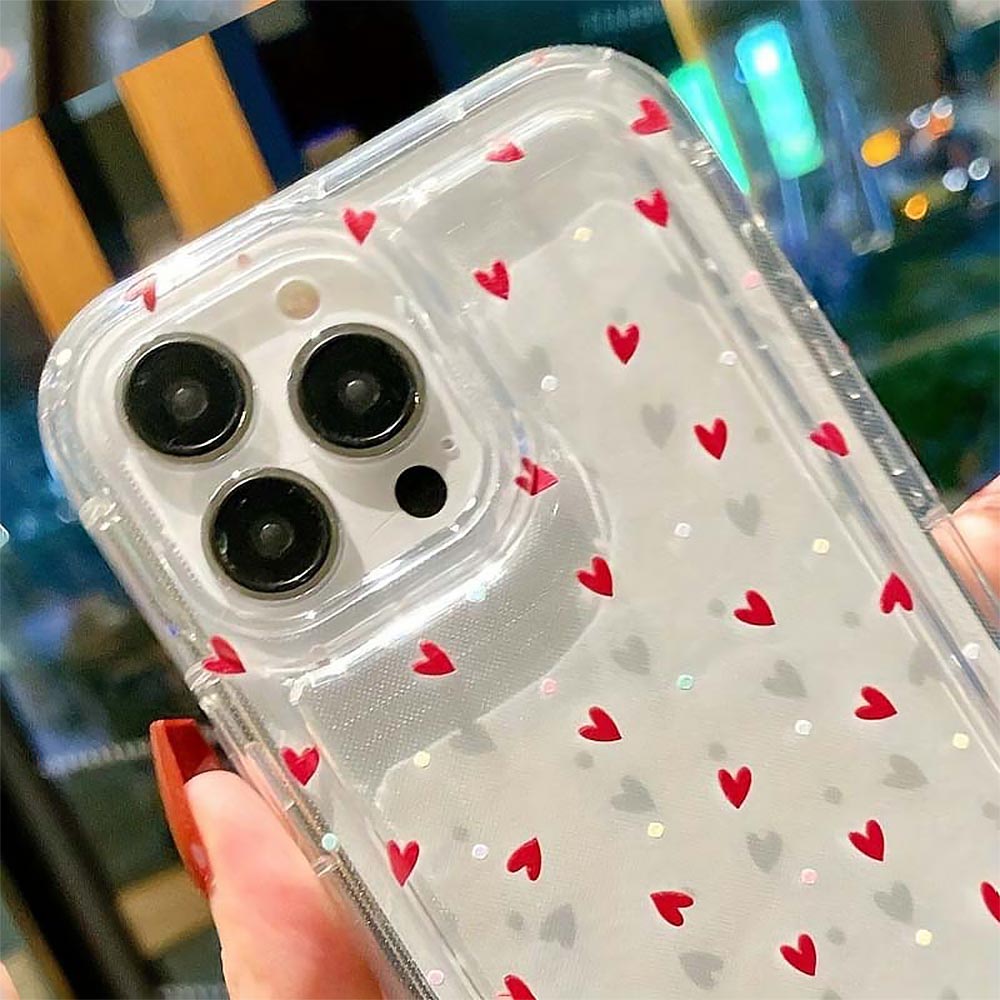 Clear Heart Pattern Phone Case | ZAKAPOP