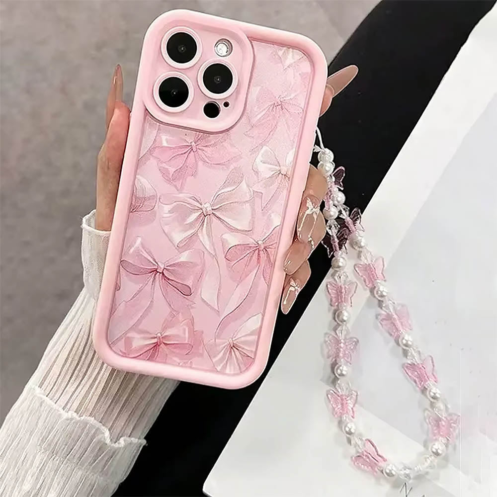 Cute Pink Silk Bow Pattern iPhone Case | ZAKAPOP