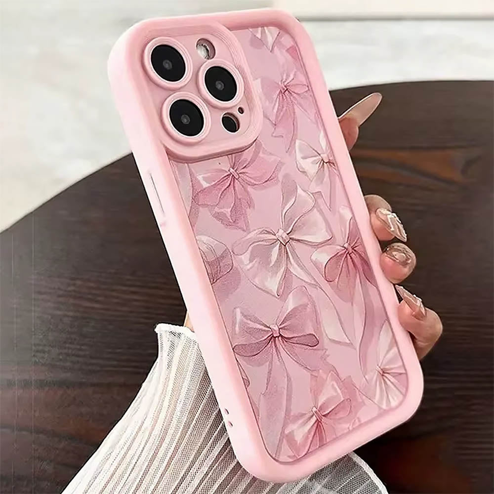 Cute Pink Silk Bow Pattern iPhone Case | ZAKAPOP