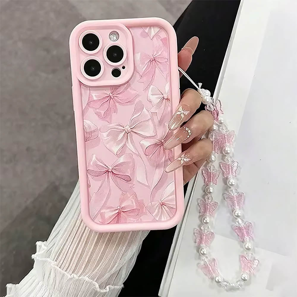 Cute Pink Silk Bow Pattern iPhone Case | ZAKAPOP