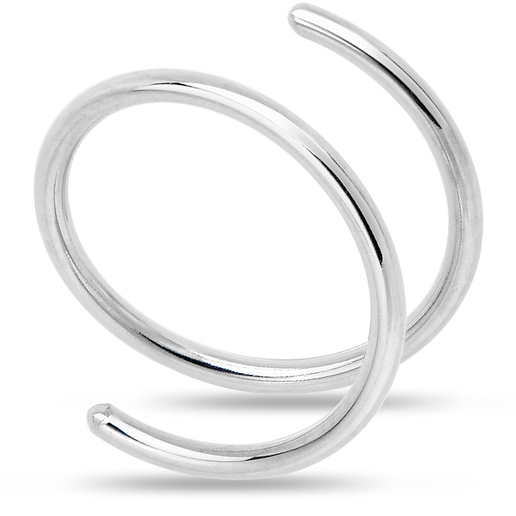 Double Hoop Nose 925 Sterling Silver Spiral Nose Ring