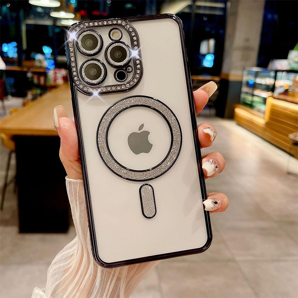 Glitter Diamond Magnetic Wireless Charge Case for iPhone | ZAKAPOP