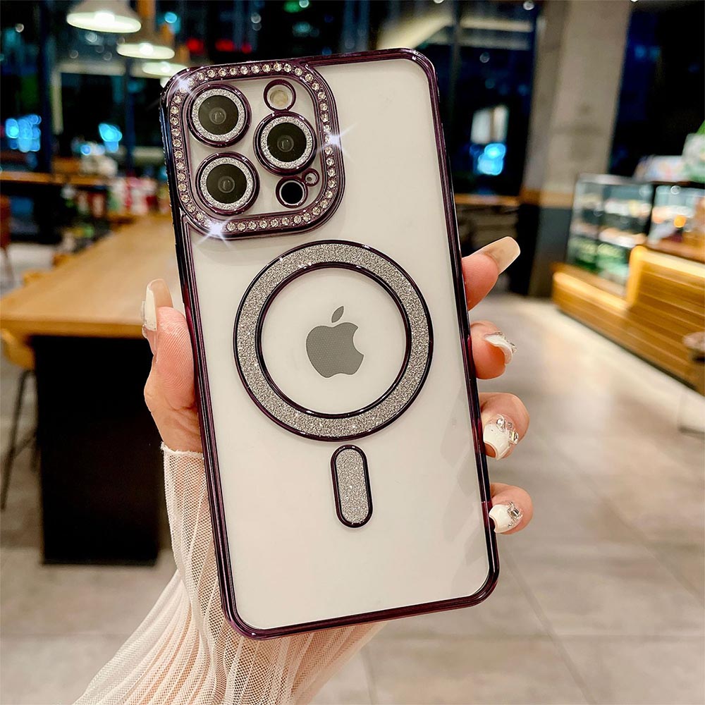 Glitter Diamond Magnetic Wireless Charge Case for iPhone | ZAKAPOP
