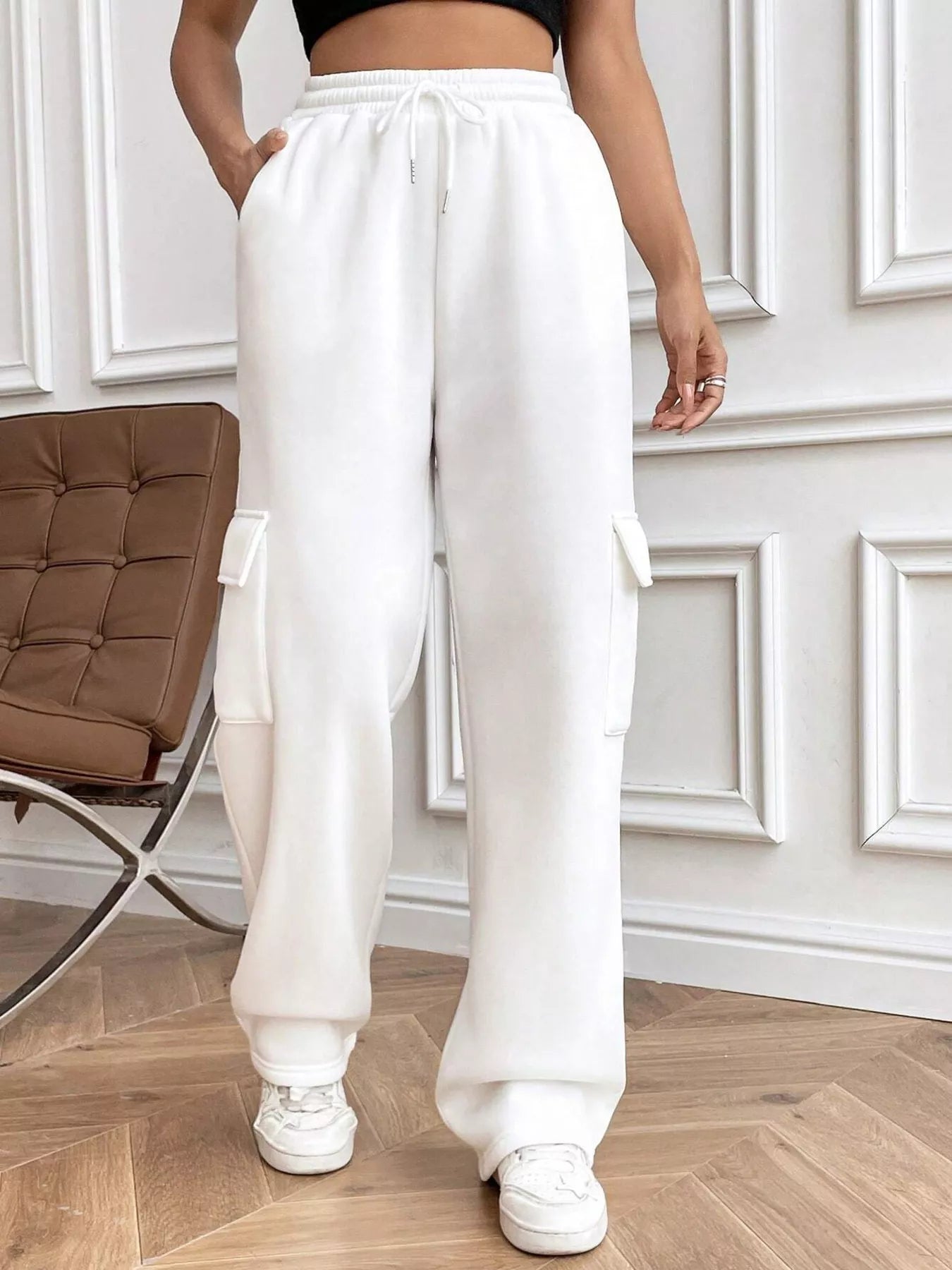 Relaxed Fit Pants with Drawstring Waist