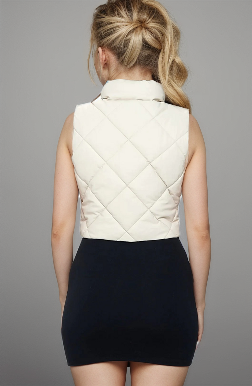 Vegan Leather Puffer Vest